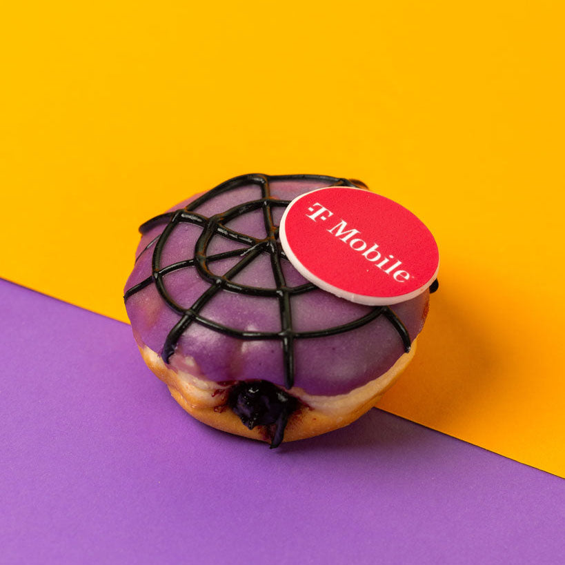 Confezione regalo di mini ciambelle "Corporate Halloween" con logo (VG)