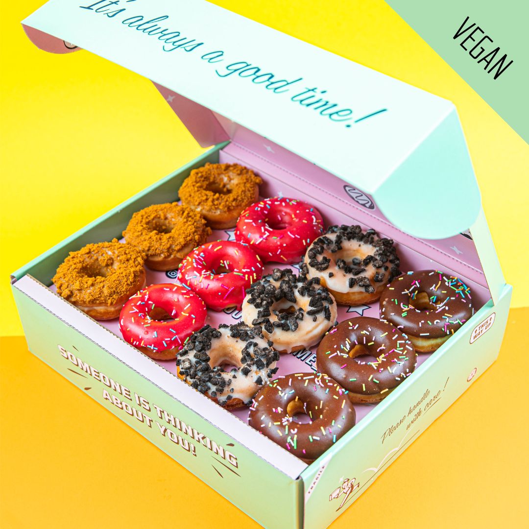 FLASH OFFER - 12-Pack Mini-Donut Geschenkbox (vegan) 