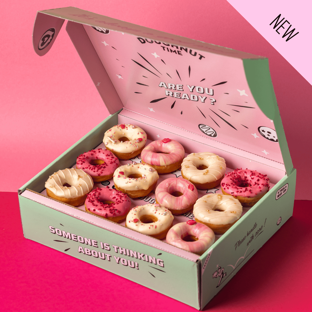 "Pink Party" Mini-Donut Geschenkbox (vegan)