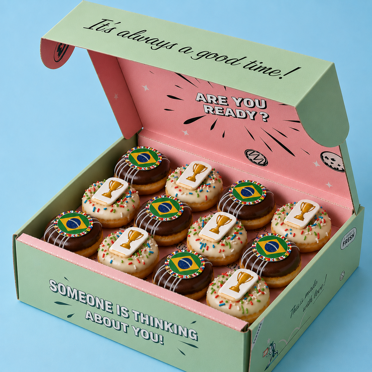 WM 2026 Mini-Donut-Geschenkbox – Wunschland wählen