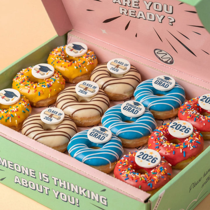 Graduation vegan mini donut Geschenkbox