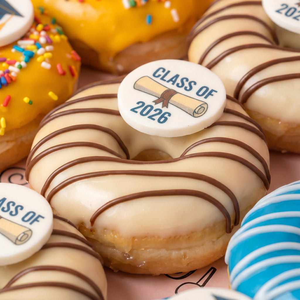 Graduation vegan mini donut Geschenkbox