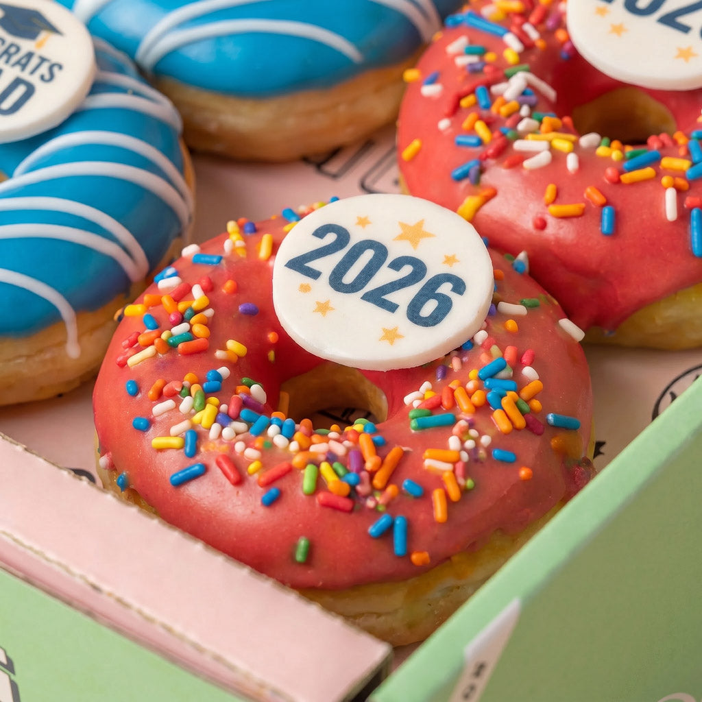 Graduation vegan mini donut Geschenkbox