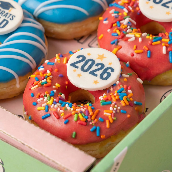 Graduation vegan mini donut Geschenkbox