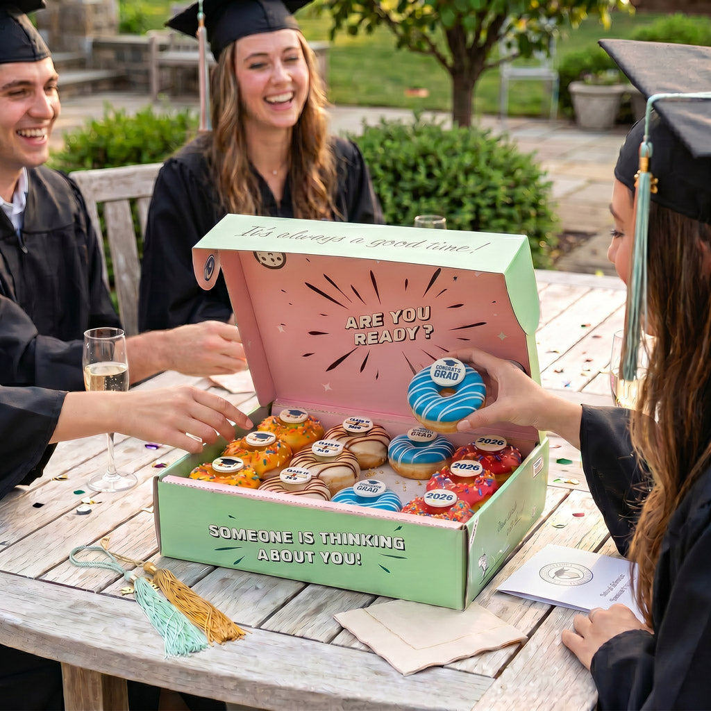 Graduation vegan mini donut Geschenkbox