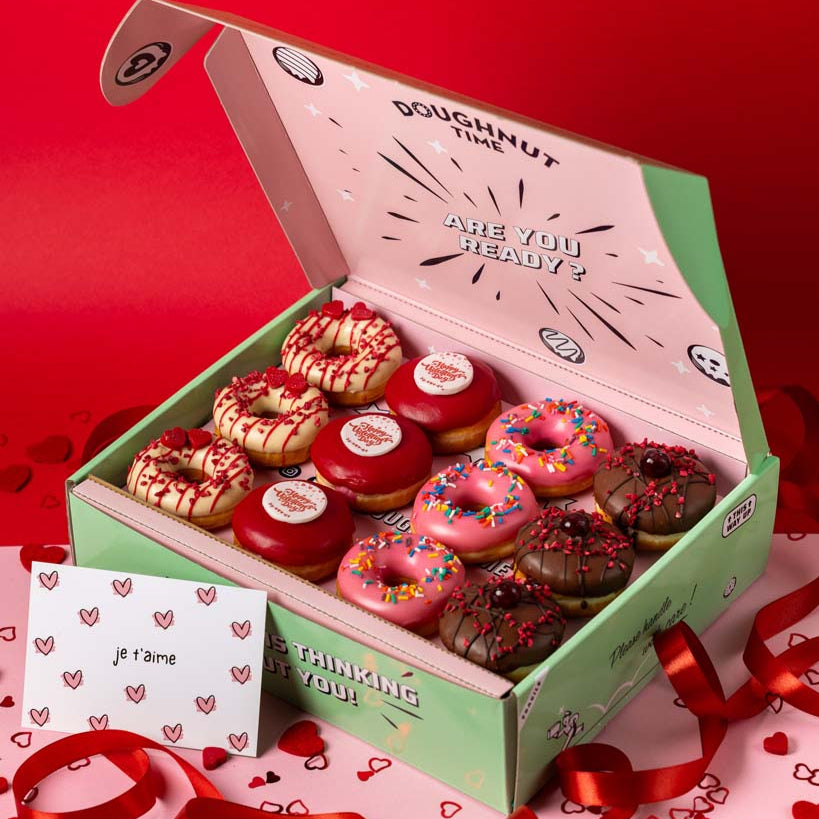 "Caja regalo mini donuts "Especial San Valentín