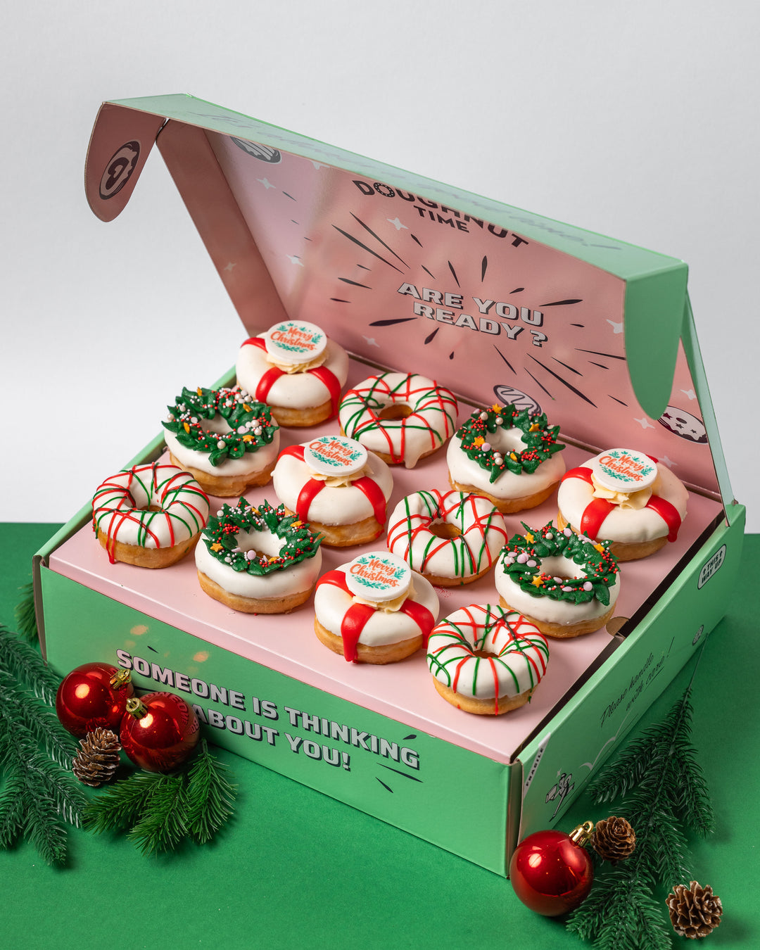 Boîte cadeau mini-beignets sans gluten pour Noël