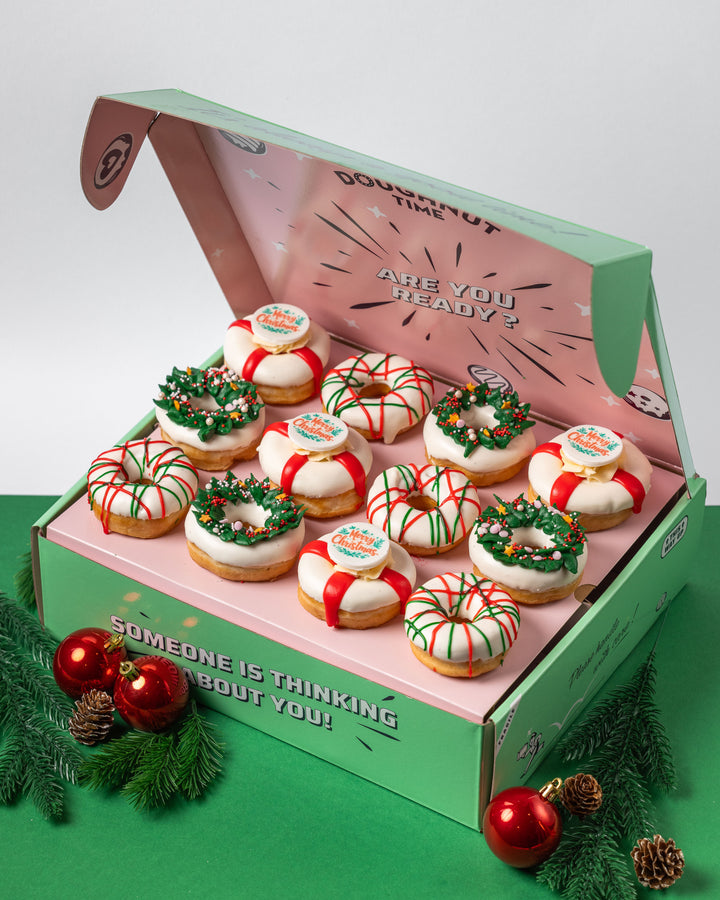Boîte cadeau mini-beignets sans gluten pour Noël