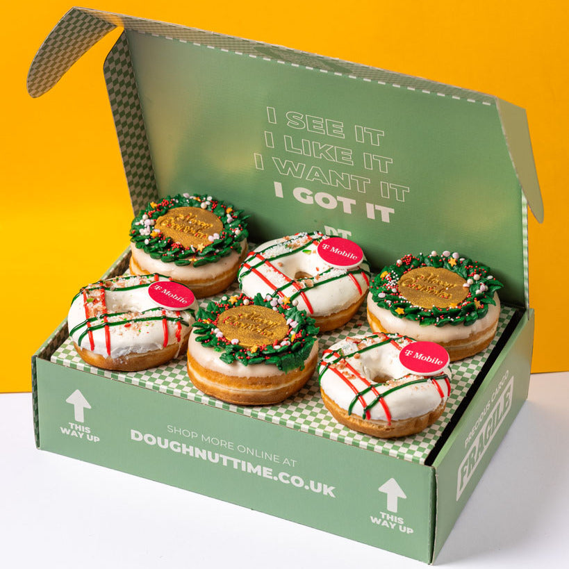 Corporate "Merry Christmas" boîte cadeau donut avec logo