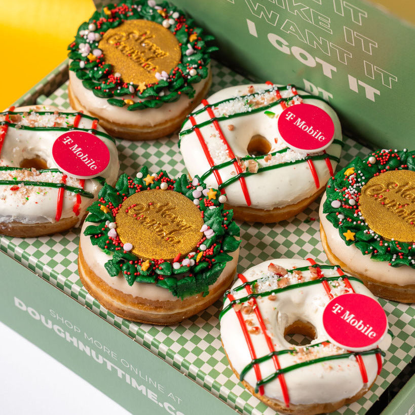 Corporate "Merry Christmas" boîte cadeau donut avec logo