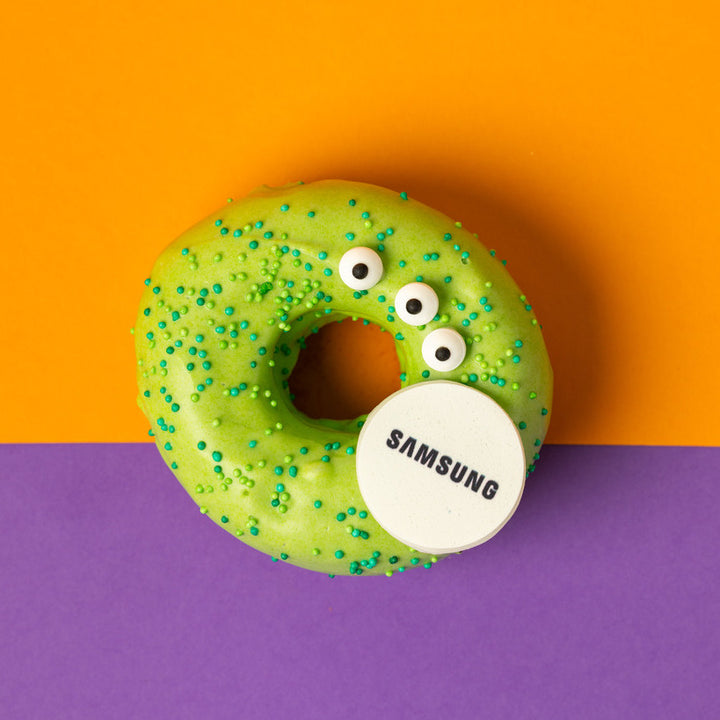 "Corporate Halloween" doughnut gift box with logo (VG)