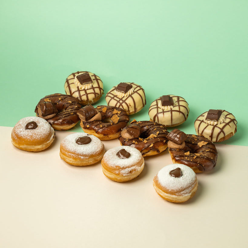 Caja de fiesta de mini-donuts XL - 60 mini-donuts