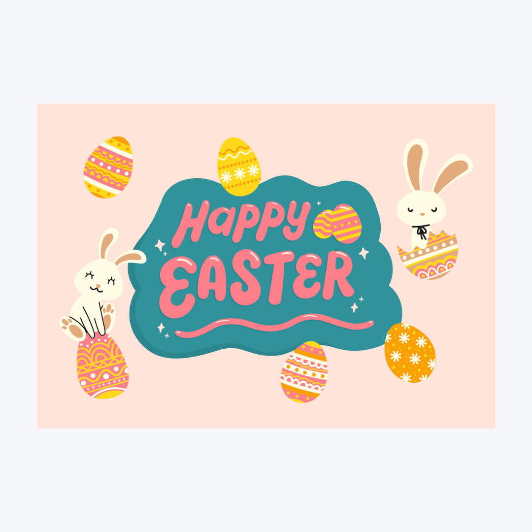 Carte "Happy Pâques" (jaune)