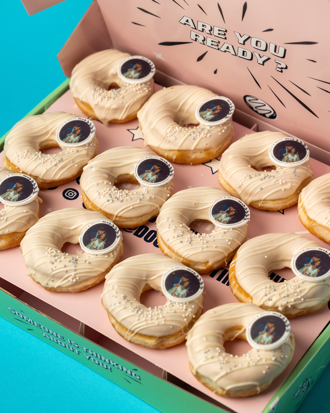 Caja de regalo de boda mini-donut (vegano)