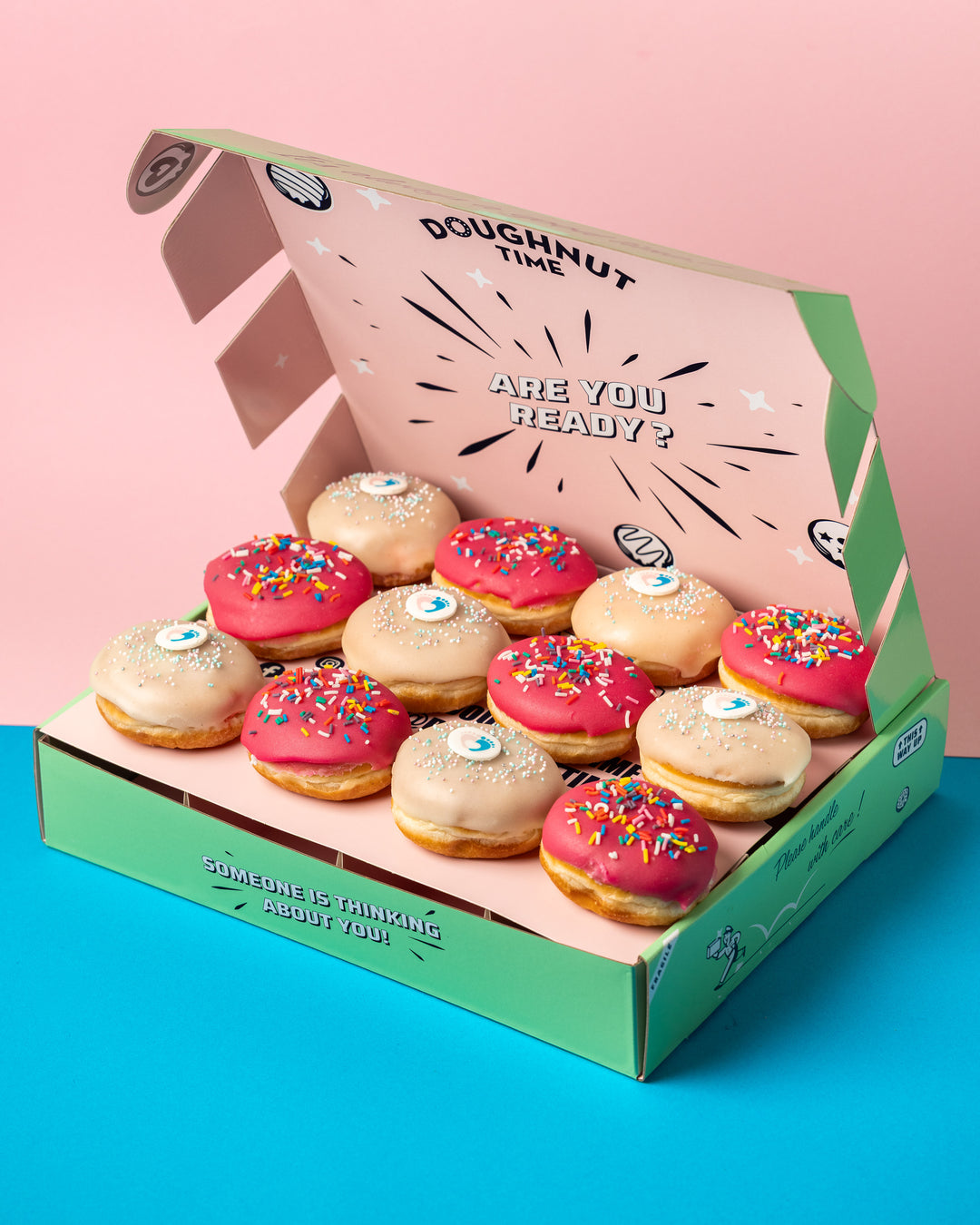 Gender Reveal Mini-Donut Boîte cadeau (vegan)