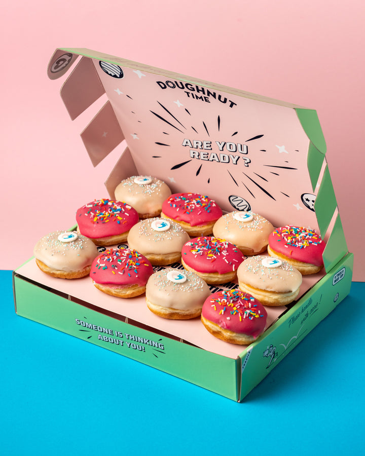 Gender Reveal Mini-Donut Boîte cadeau (vegan)