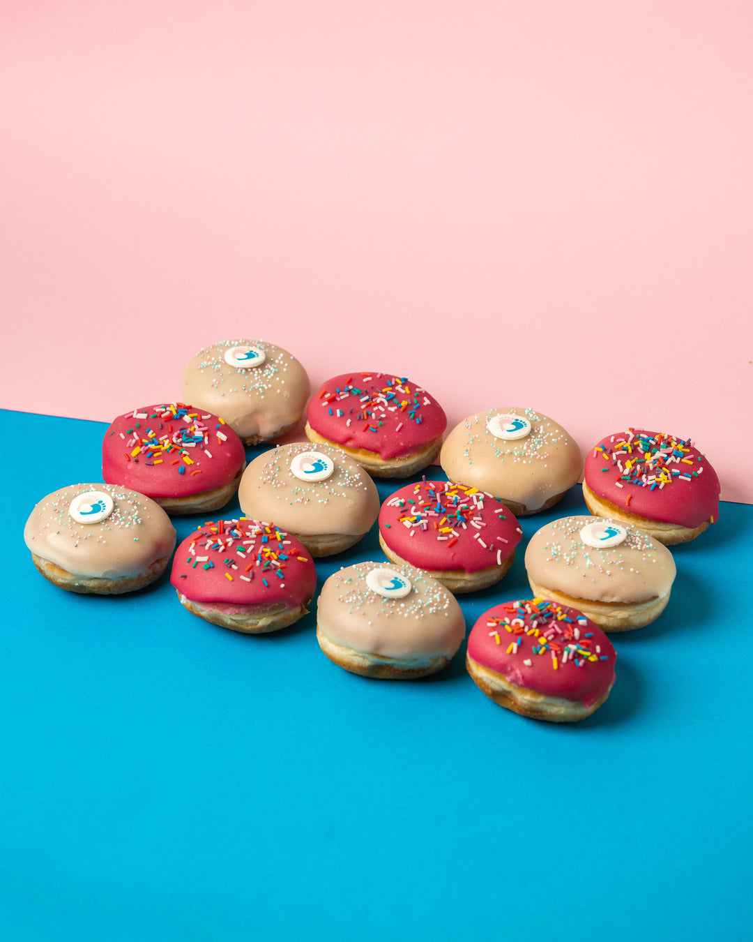 Gender Reveal Mini-Donut Boîte cadeau (vegan)