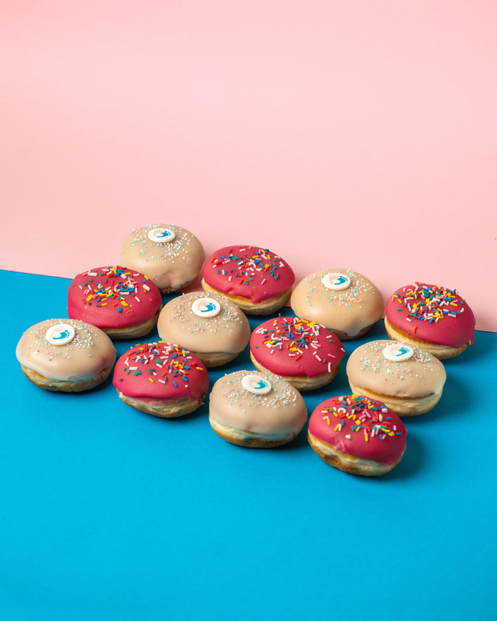 Gender Reveal Mini-Donut Boîte cadeau (vegan)
