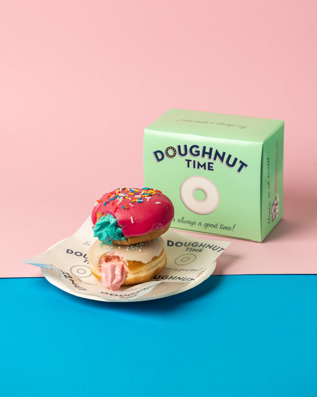 Gender Reveal Mini-Donut Boîte cadeau (vegan)