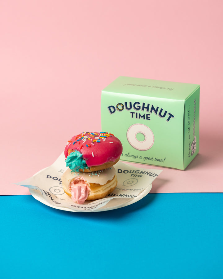 Gender Reveal Mini-Donut Boîte cadeau (vegan)