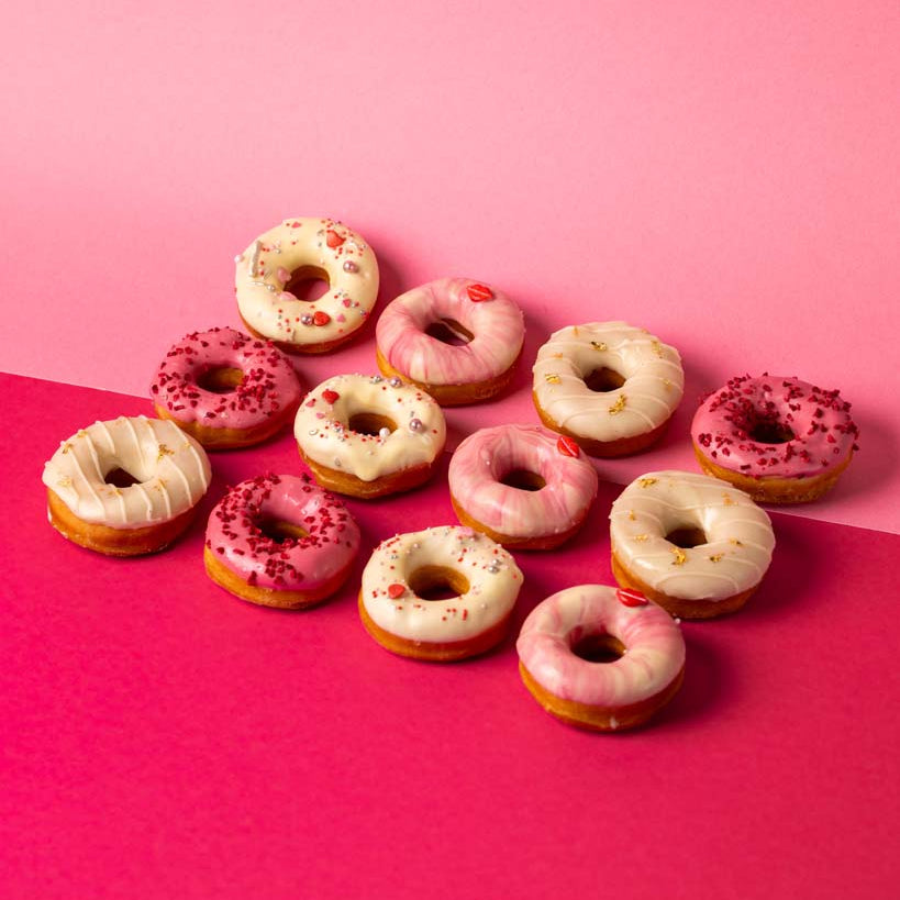 Caja de regalo de mini-donut "Pink Party" (vegano)