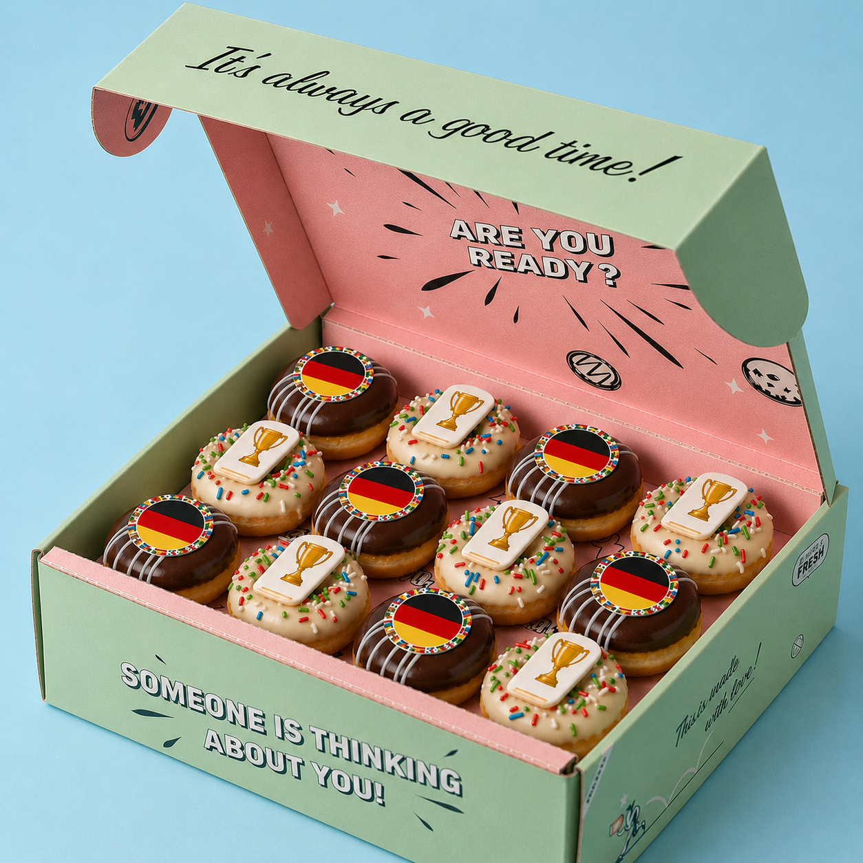 WM 2026 Mini-Donut-Geschenkbox – Wunschland wählen