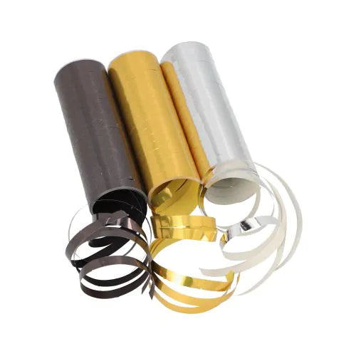 Streamers - black/gold/silver metallic