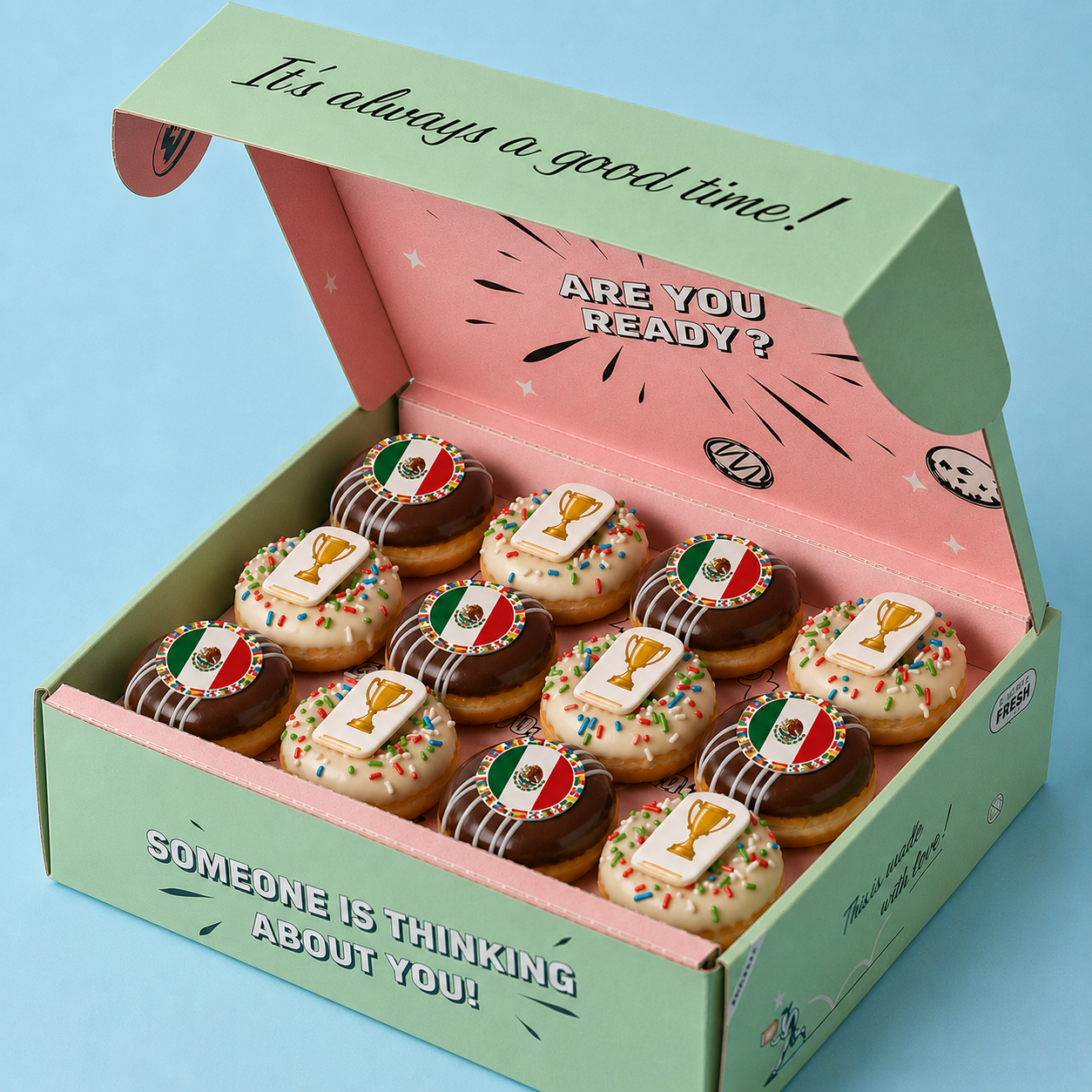 WM 2026 Mini-Donut-Geschenkbox – Wunschland wählen