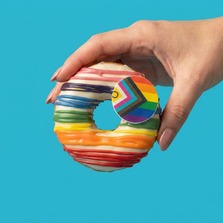 "Chocolate Pride" corporate vegan mini doughnut gift box with logo