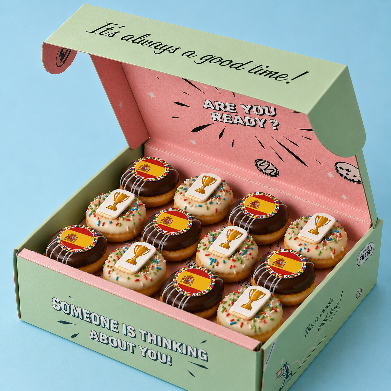 WM 2026 Mini-Donut-Geschenkbox – Wunschland wählen