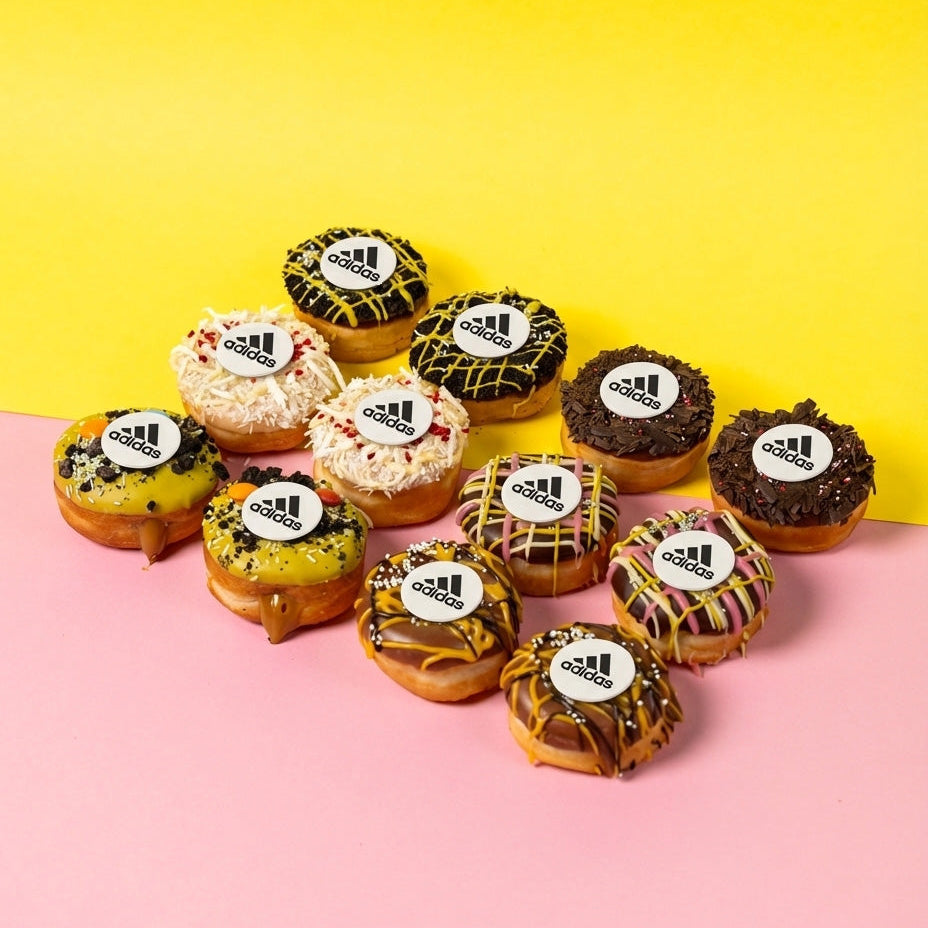Corporate "Easter Special" mini doughnut gift box with logo (vegan)
