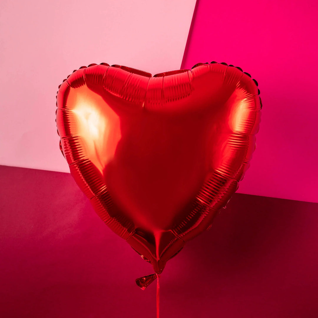 Red heart foil balloon