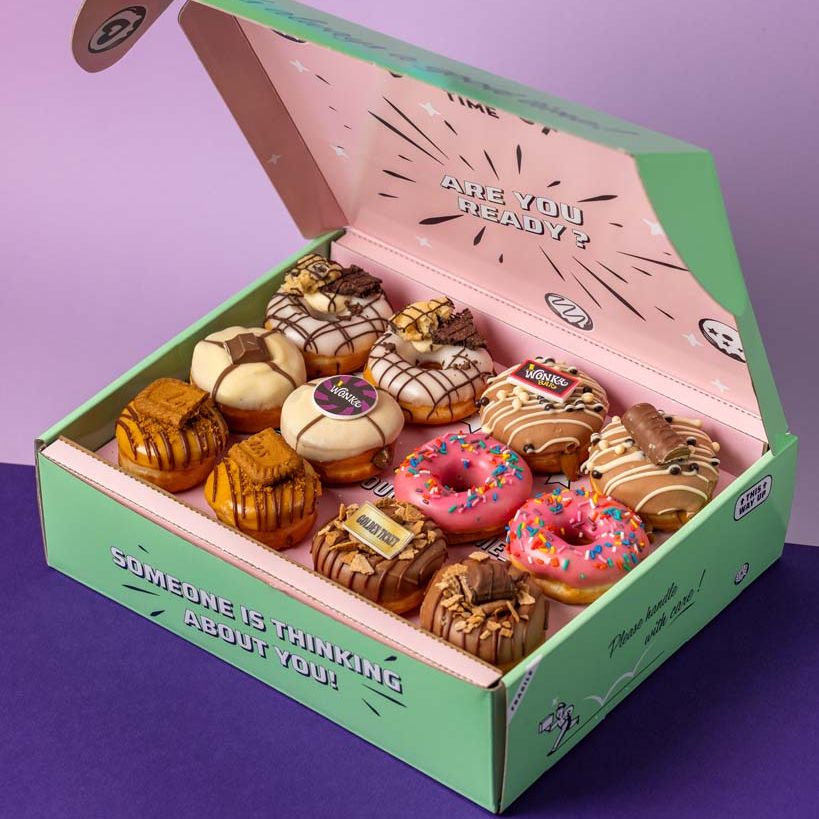"Caja regalo mini donuts "Los favoritos de Wonka
