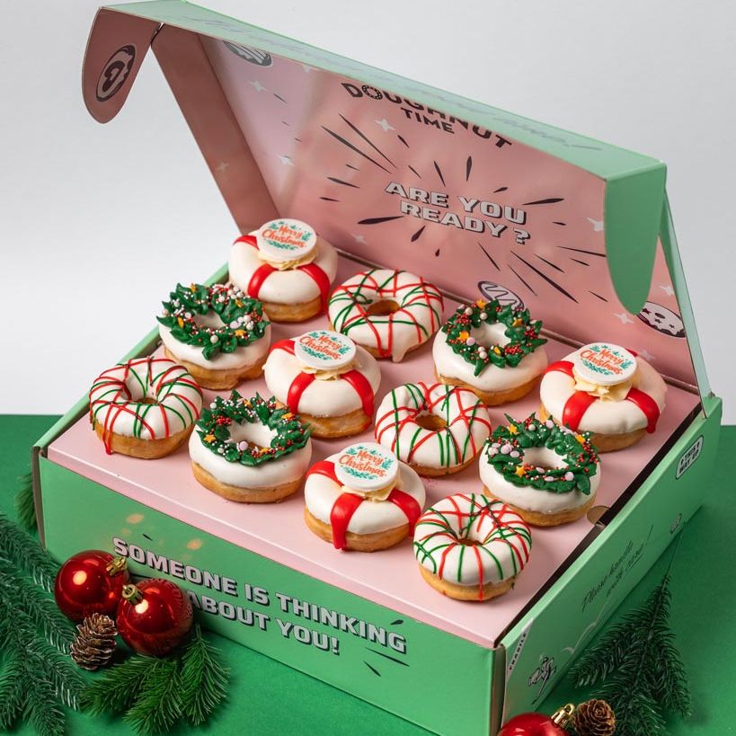 Weihnachten Partybox - 24 Mini-Donuts