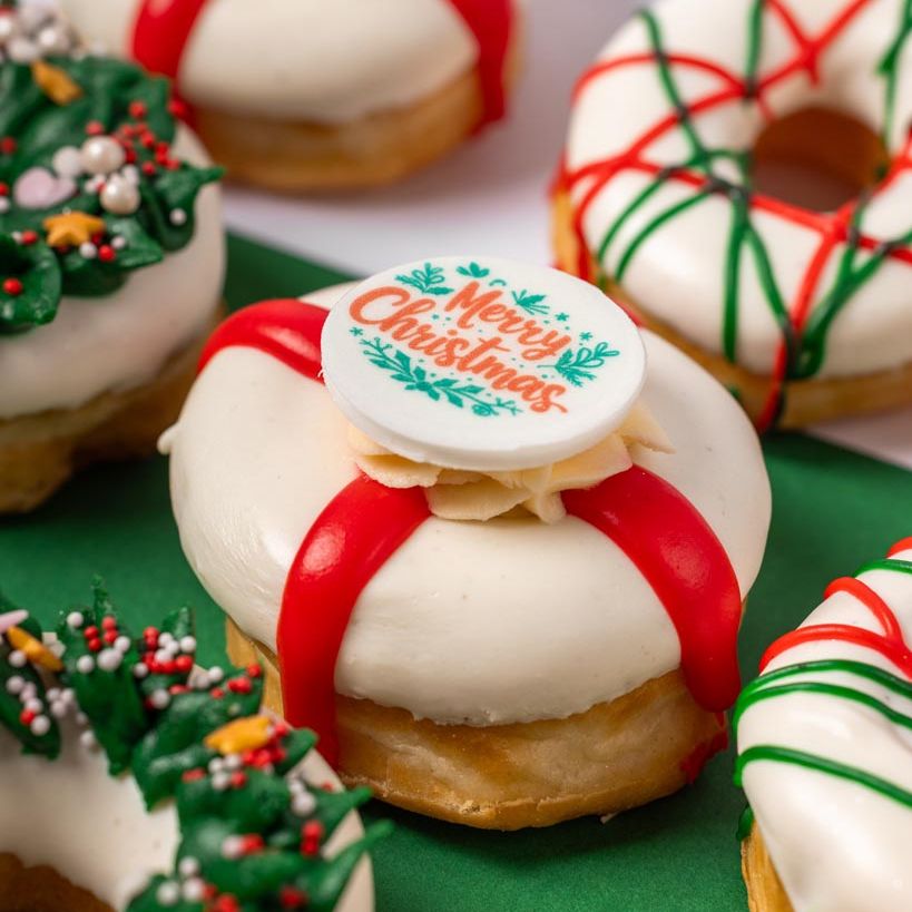 Boîte cadeau mini-beignets sans gluten pour Noël