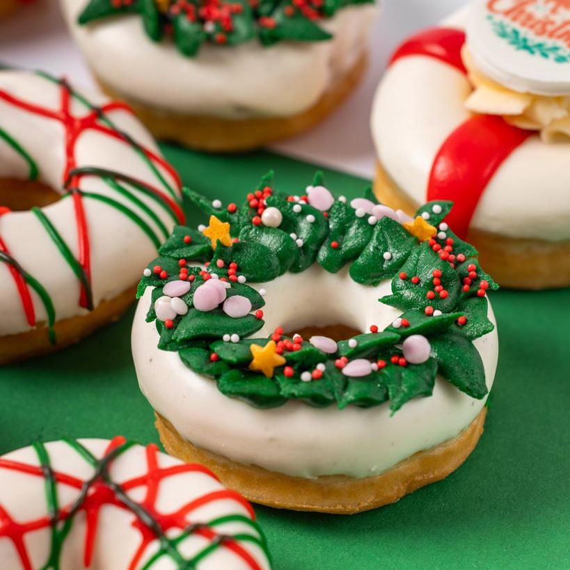 Boîte cadeau mini-beignets sans gluten pour Noël