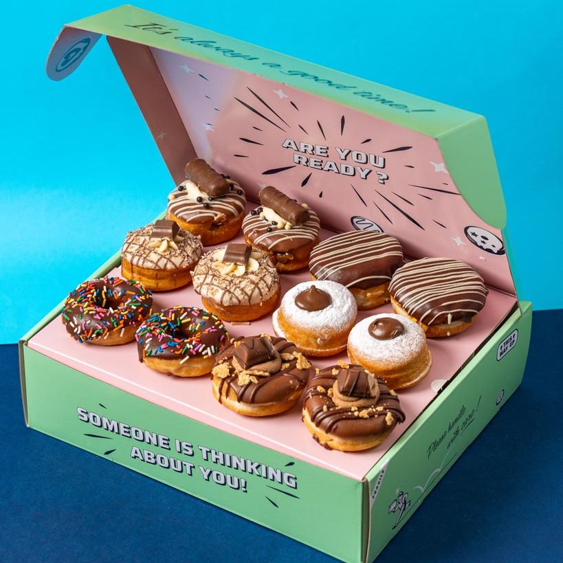"Chocoholics" Caja regalo mini donuts