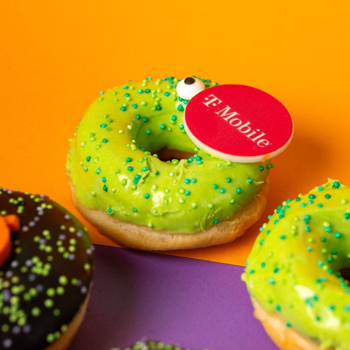 "Corporate Halloween" mini doughnut gift box with logo