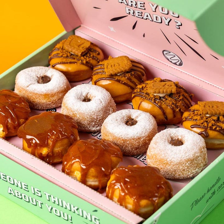 Caja de fiesta de mini-donuts XL - 60 mini-donuts