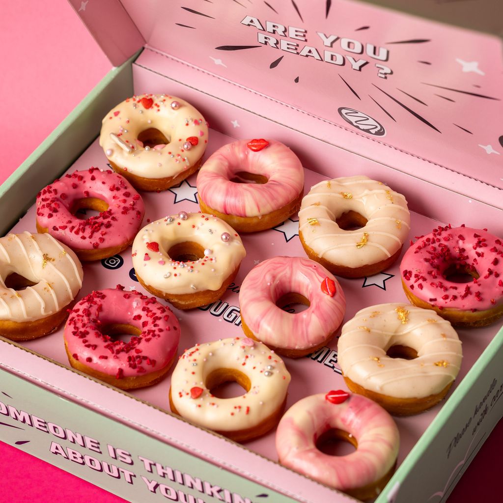 "Pink Party" Mini-Donut Geschenkbox (vegan)