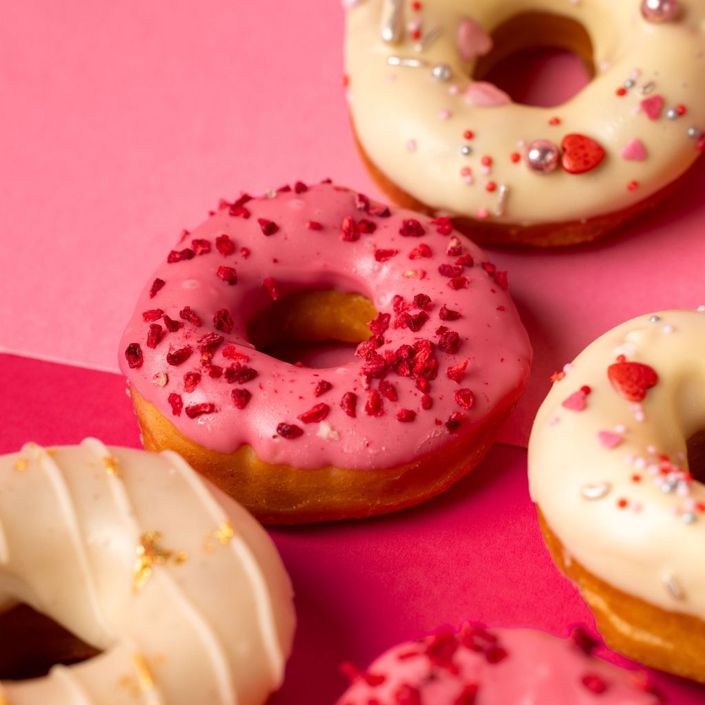 "Pink Party" Mini-Donut Geschenkbox (vegan)