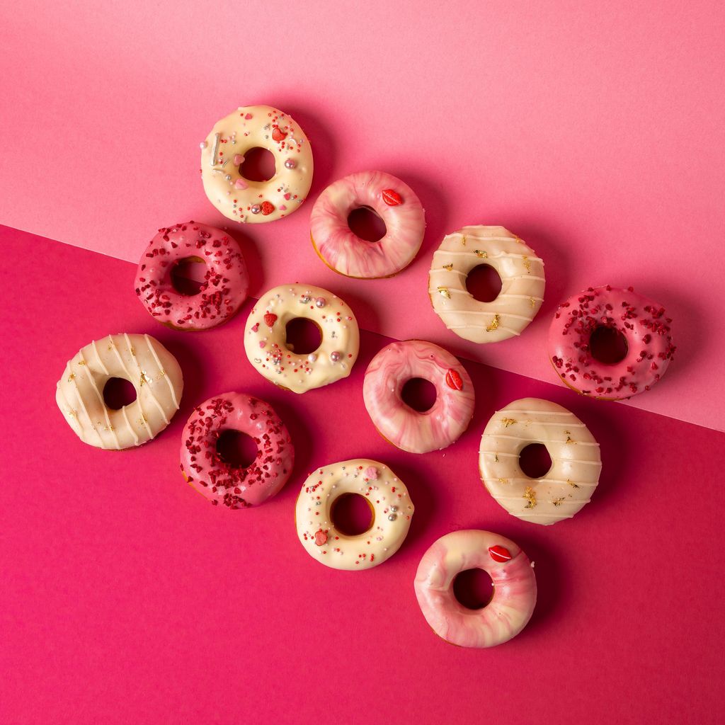 "Pink Party" Mini-Donut Geschenkbox (vegan)